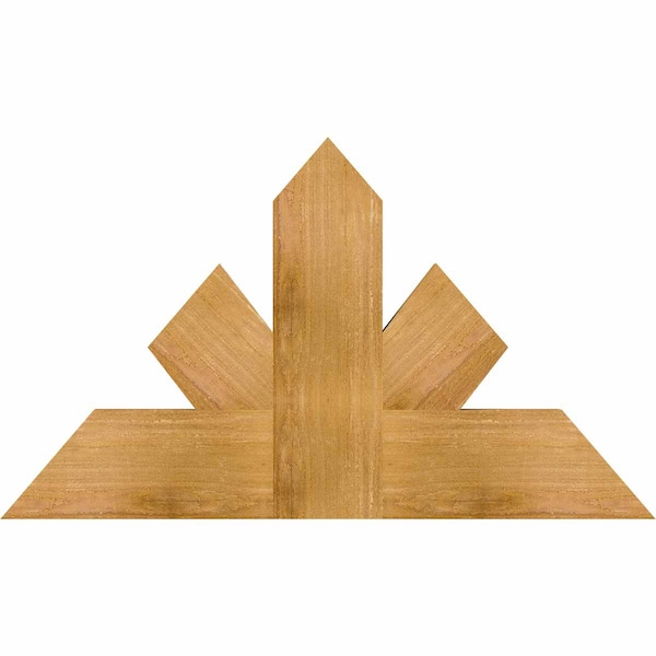 Ekena Millwork Saratoga Rough Sawn Timber Gable Bracket, Western Red Cedar, 36"W x 21"H x 2"D x 6"F, 14/12 Pitch GBW036X21X0206SAR00RWR - main